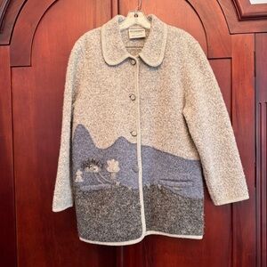 Scheiber Exclusive Austria 100% Wool gray/blue Womens Jacket Blazer size 40